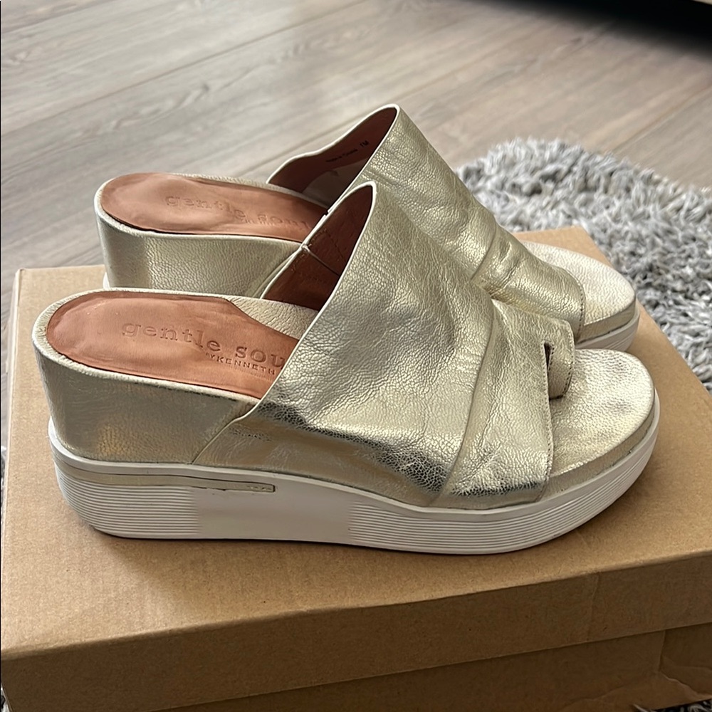 GENTLE SOULS GISELE 65MM SPORTY SANDAL - METALLIC ICE